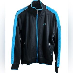 Nike Women’s Black and Blue Track Jacket Size - M